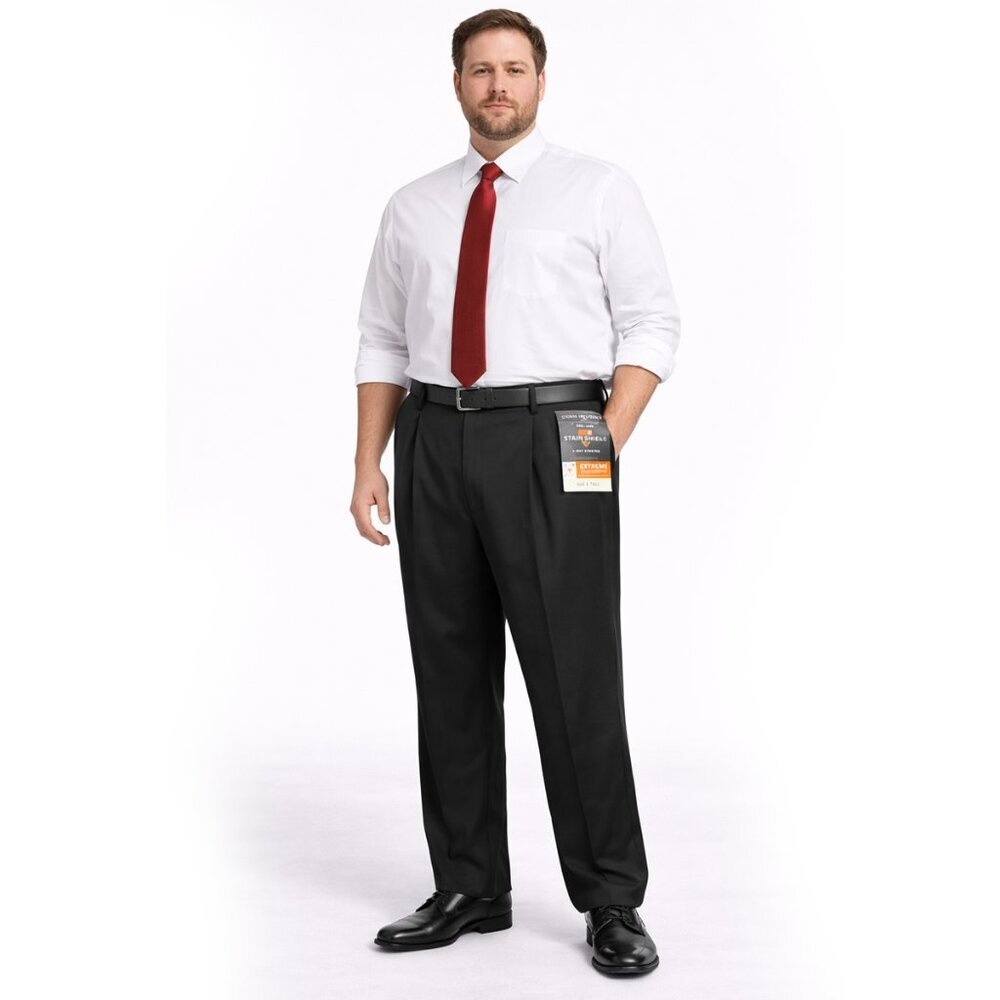 Van Heusen Men’s Big & Tall Black Dress Pants - Size 44 x 30 - NWT $80